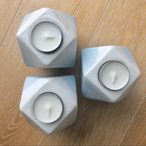 Set of 3 hand painted alcohol ink candleholders - Picture 6 of 6